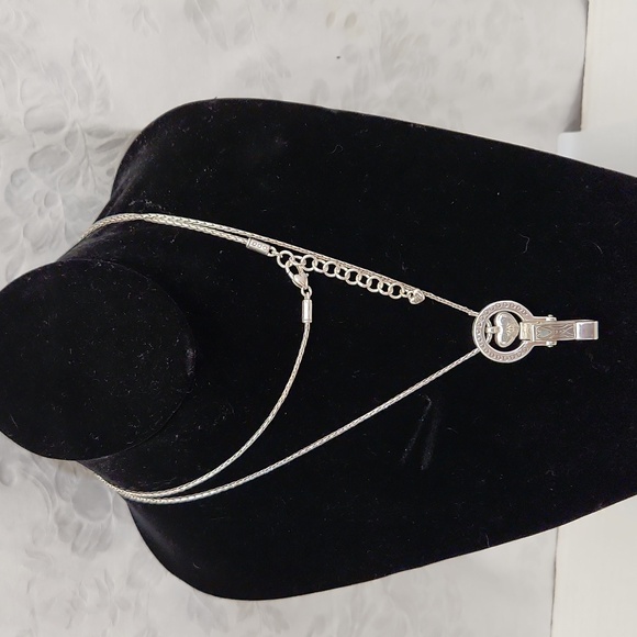 Brighton Jewelry - Brighton Lanyard Badge ID Holder Necklace Heart Clear Crystal Reversible